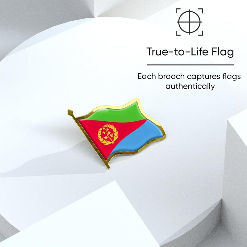 Ababyyan Eritrea Flag Lapel Pin - Enamel Metal National Badge | World Travel Souvenir Gifts for Men & Women | Country Flag Patriotic Brooch Bulk Pack of Pins for Hat, Tie, Clothes, Backpack (1pc) - Image 4